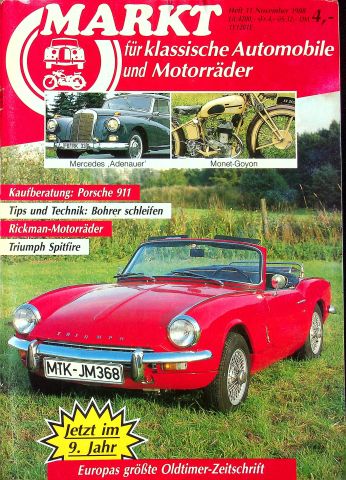 Oldtimer Markt 11/1988 Oldtimer Markt 11/1988